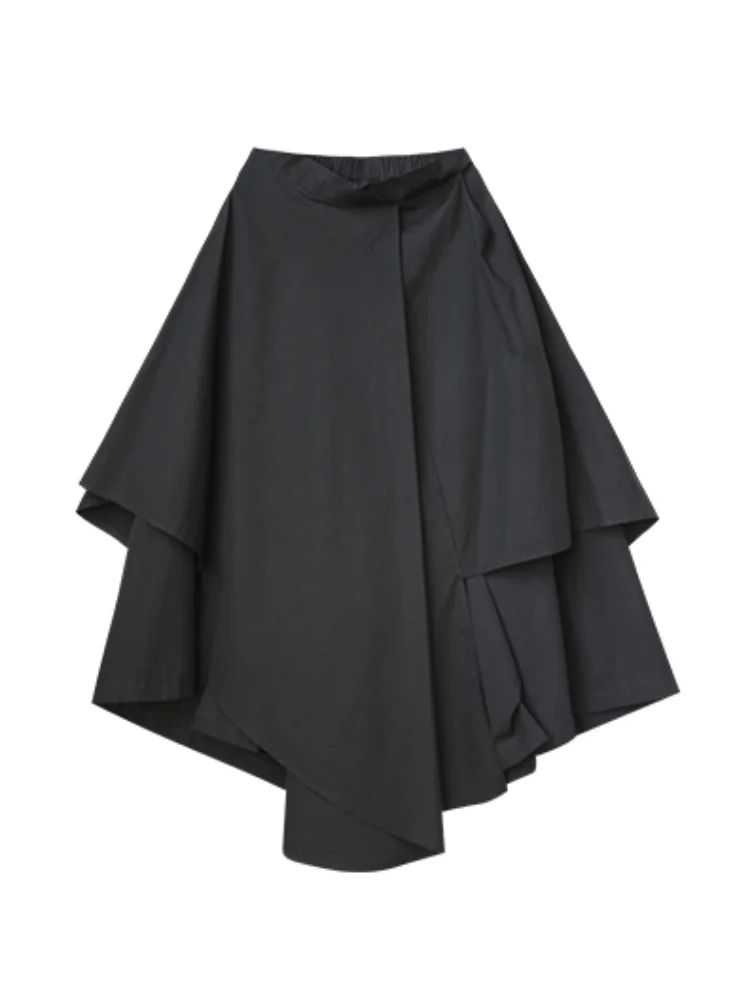 Ladies Half Skirt Spring And Autumn New Dark Irregular Design Long A-Word Skirt Super Loose High Waist Big Fish Tail Skirt