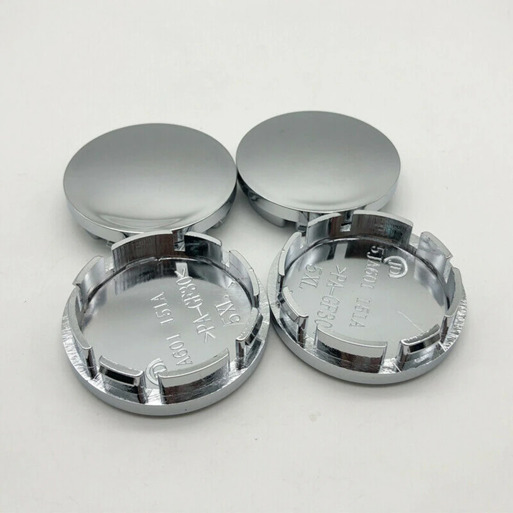 4Pcs ABS Chrome Wheel Center Cap Hub Tyre Rim Hub Cover Universal 56mm Automotive Hubcaps