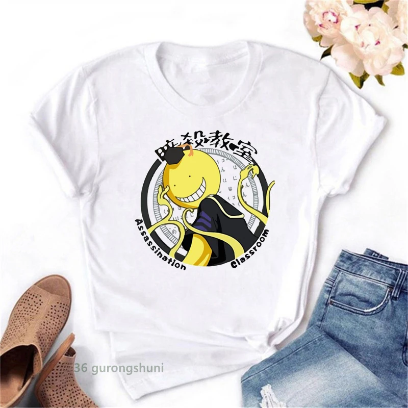 

Novelty Design Women T-Shirttoday I'M Assassination Classroom Printed Tshirt Ladies Clothing Summer Cute Clothe Women'S Tees Top