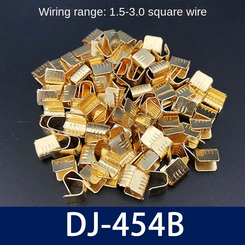 500 PCs Brass Buckle DJ-454B Type and Clasp Wiring Terminal Wire Connector Cold Pressure Wire Clamp Clasp Intermediate Head