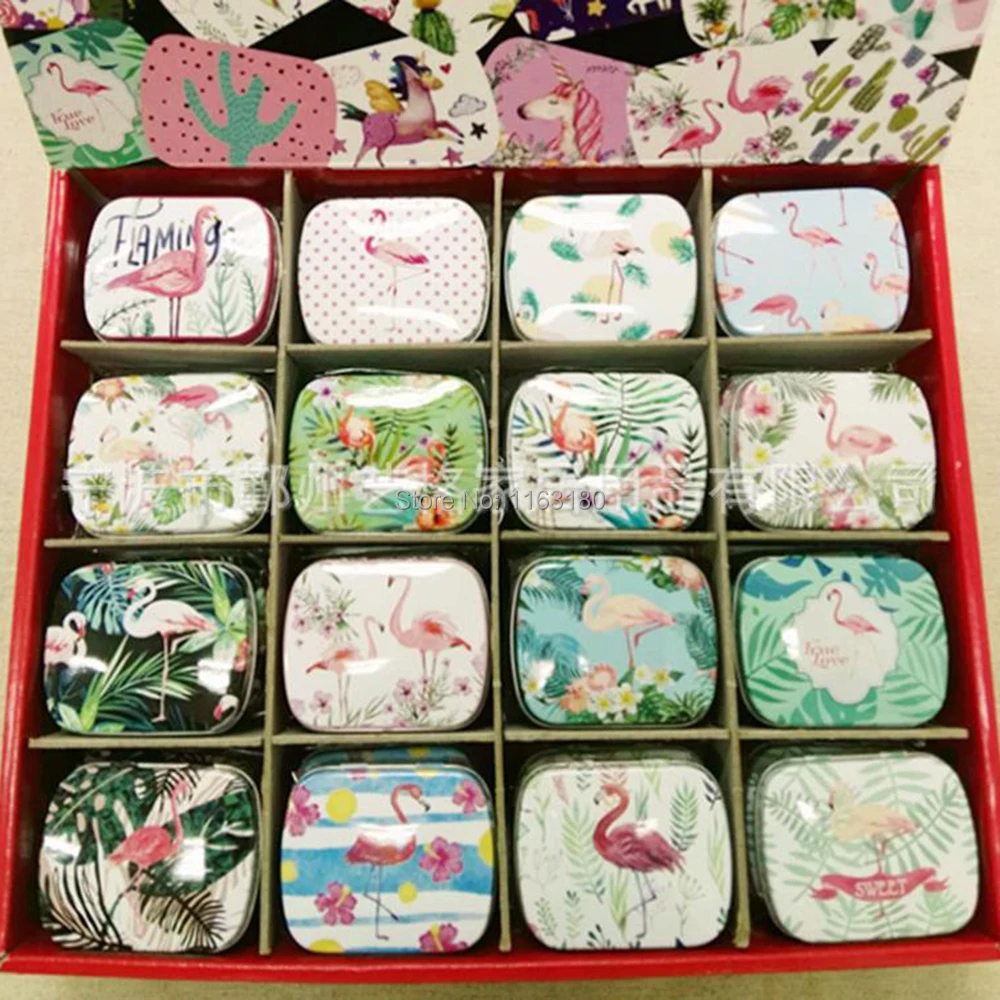 24 pcs/lot Fresh Flowers  Square Shape Tin Storage Case Mini Pill Box with Lid Diy Jewerly Case Pocket Box Gft Boxes