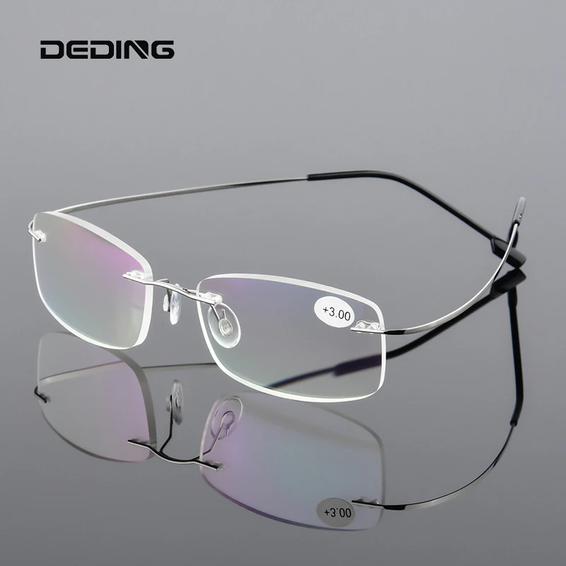 Rimless Memory Titanium Alloy Reading Glasses For Men And Women Ultralight Presbyopia Eyeglasses  DD1614