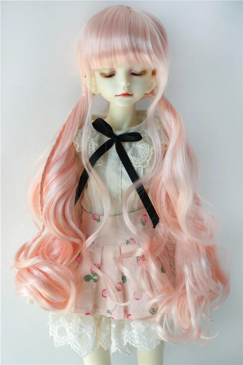 

JD337 7-8inch 18-20 CM Long Twins Pony Braids synthetic mohair BJD wigs 1/4 MSD Doll accessories