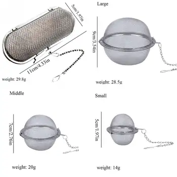 Nerezový sítko na koření s jemným okem, filtr na sypaný čaj a bylinné sítko s prodlouženým řetězcem, kuchyňské kořenící kuličky 10 nejlepší prodej Klíčenka s kořením - №8