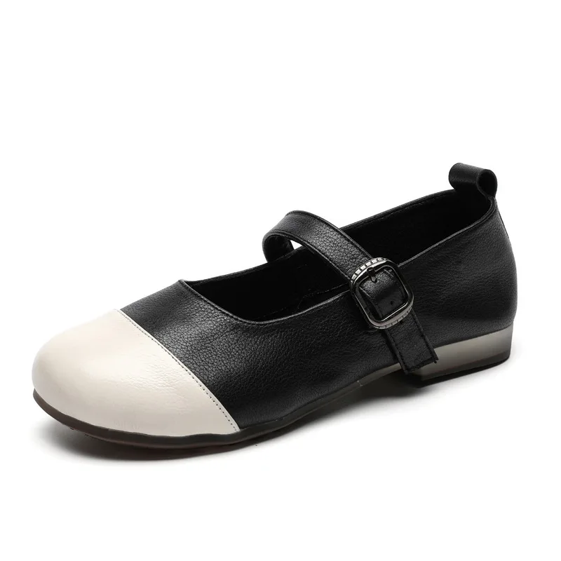 

Leather British Retro One Pedal Flat Shoes