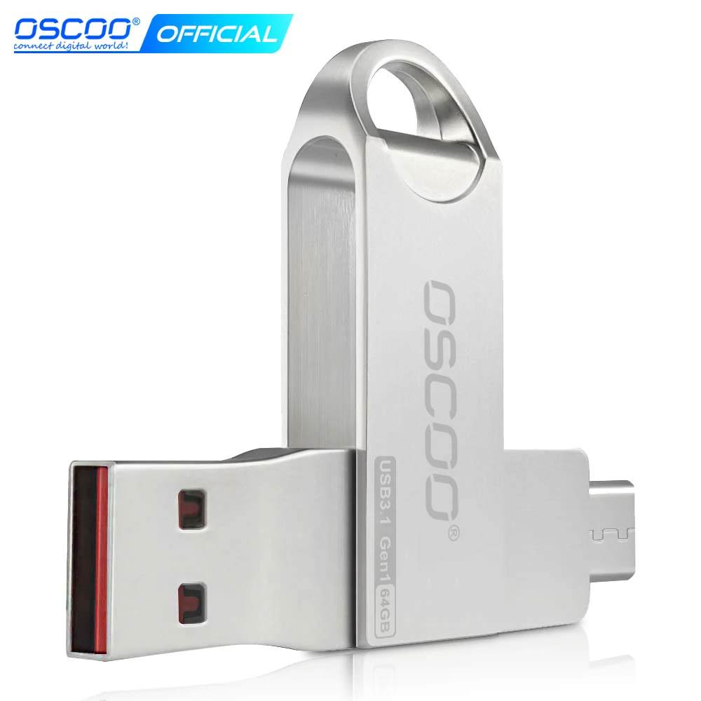 OSCOO Metal USB Flash Drive USB3.0 64GB 32GB Flash Memory Stick Pen drive USB Stick Waterproof Metal Memoria Cel USsb