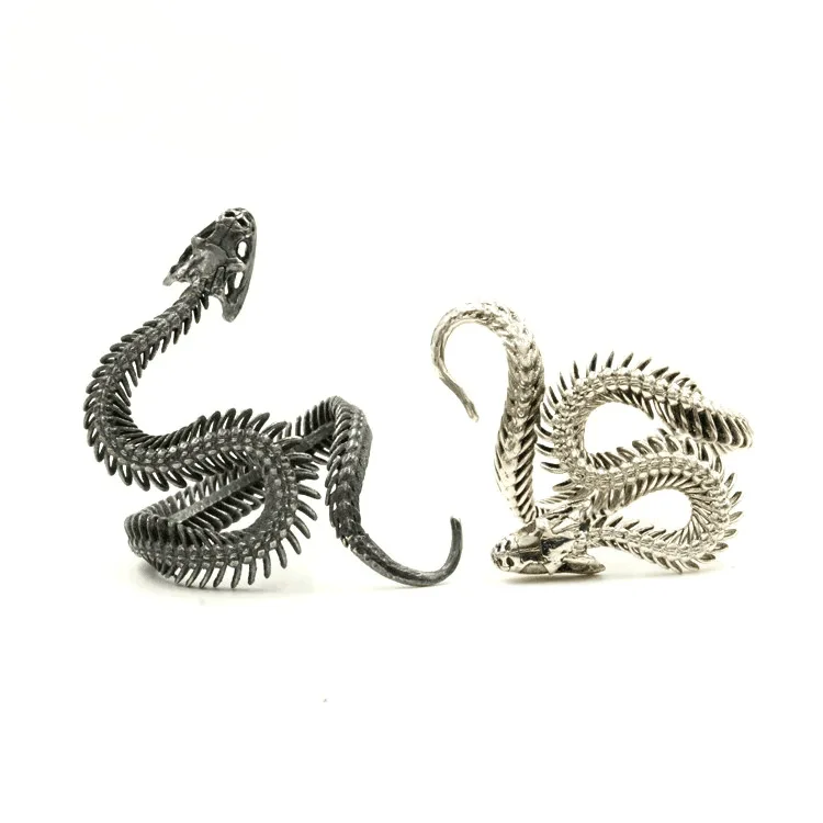 1 Set Retro Exaggerated Snake Ring Men Fashion Steampunk Snake-Shaped Opening Adjustable Rings for Women Jewelry anillo hombre