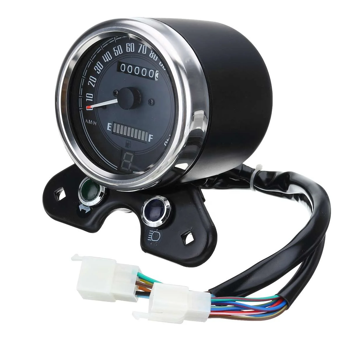 Motorcycle Odometer  LCD Digital  Interface Fuel Gauge Meter With Light USB Charger For Honda CG125 Cafe Racer