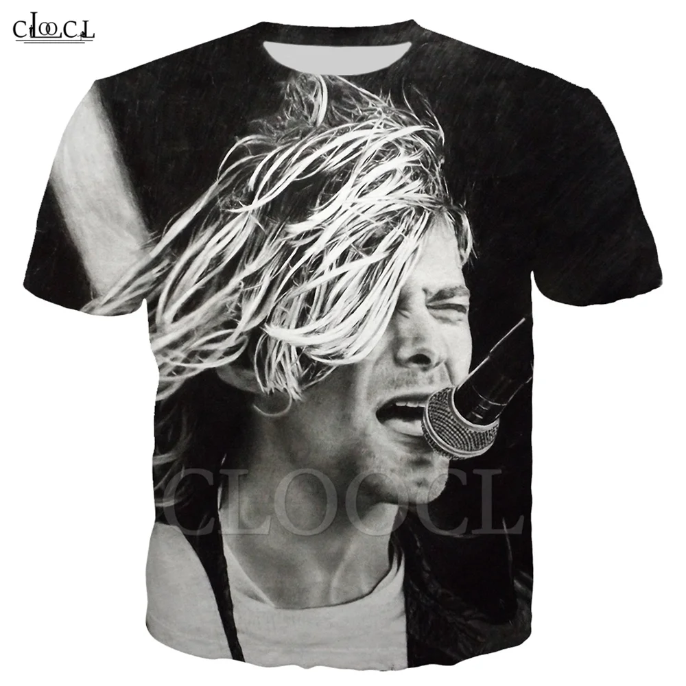 New Fashion Singer Kurt Donald Cobain T Shirt 3D Print Men Women Short Sleeve T Shirt Casual Couple Pullovers