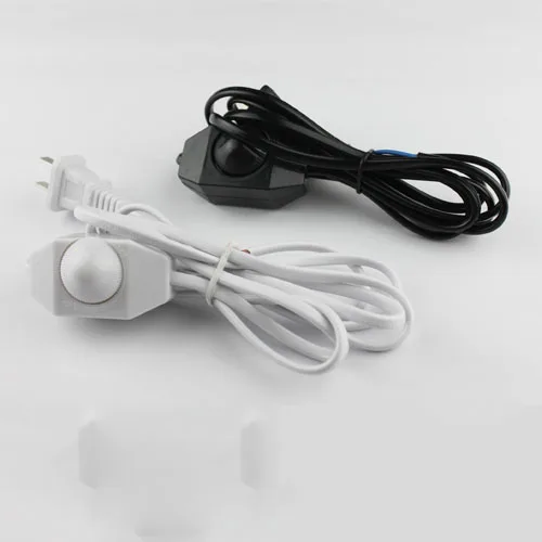 

2pcs High Quality 1.8M US / EU Plug No Polarity AWG Switch Dimming Cable Light Modulator Lamp Line Dimmer cord 110-220V