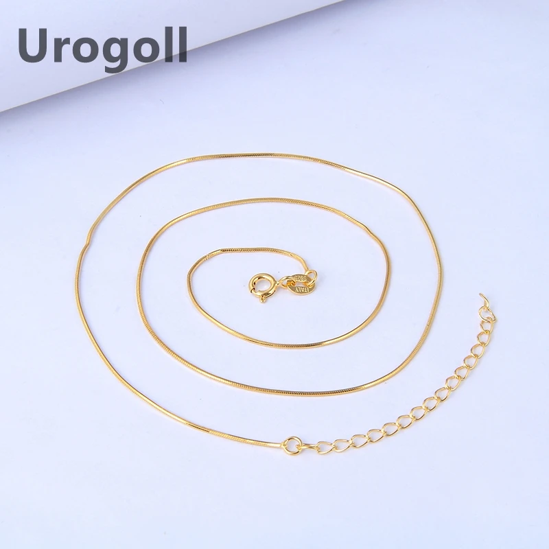 Fashion Women Sterling Silver Chain Jewelry Genuine Pure 925 Silver Chains Necklaces Snake Necklace Link Chain Gift For Lover