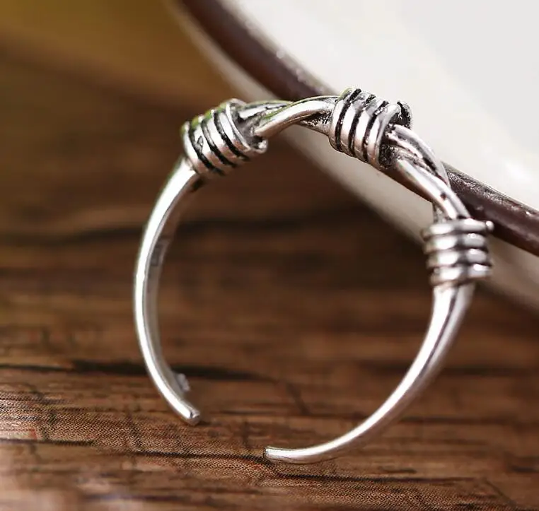 Fashion Vintage Barbed Wire Brambles Link Chain Ring for Women Accessories Trendy Jewelry Punk Ring