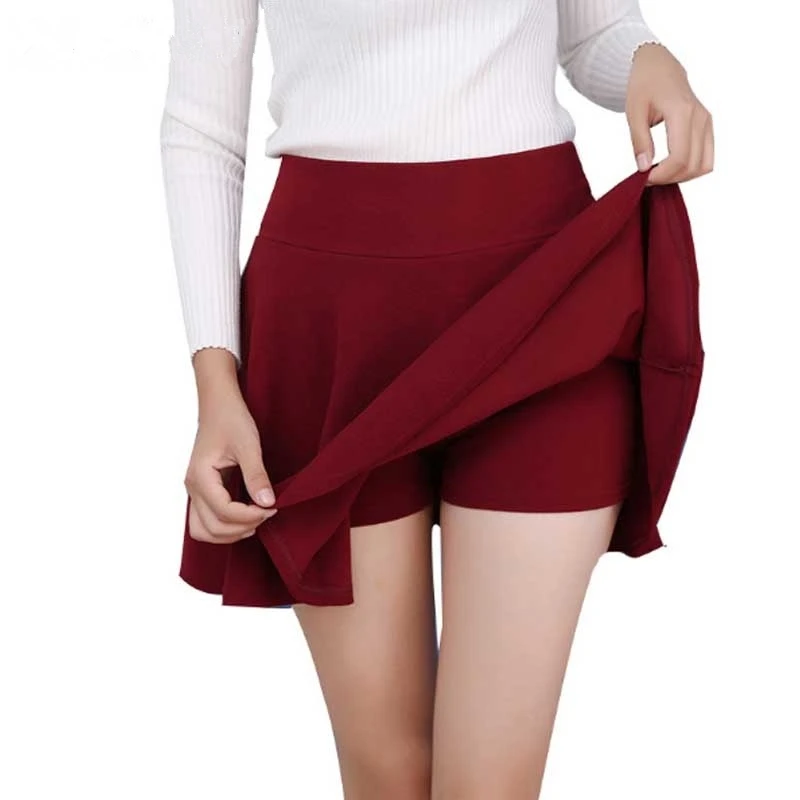 10 Color Women Sport Pleated Mini Skirt Candy Color Skater Skirt Uniform Hight Waist Short Skirt Safe For Badminton Cheerleader