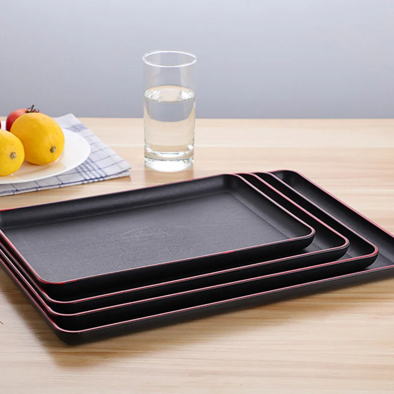 

Serving Tray Rectangular Plastic Tray Food Serving Trays Anti-slip Scratch-resistant Tableware