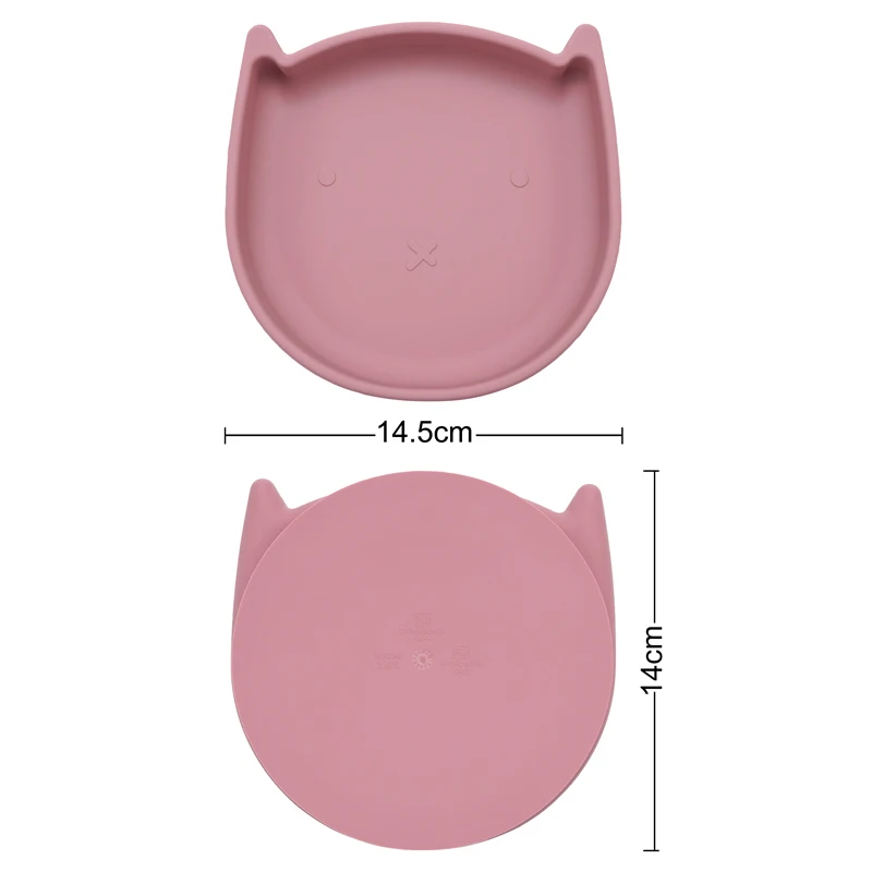 BPA Free High Quality Silicone Cookware Plate For Food Cute Animal Shape Dishes Plates Toddle Training Children\'s Tableware