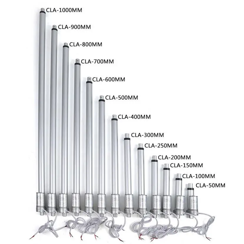 12V Linear Actuator 50mm 100mm 150mm 200mm Stroke Linear Drive Electric Motor Linear Motor Controller 100/200/300/500/700/1000N