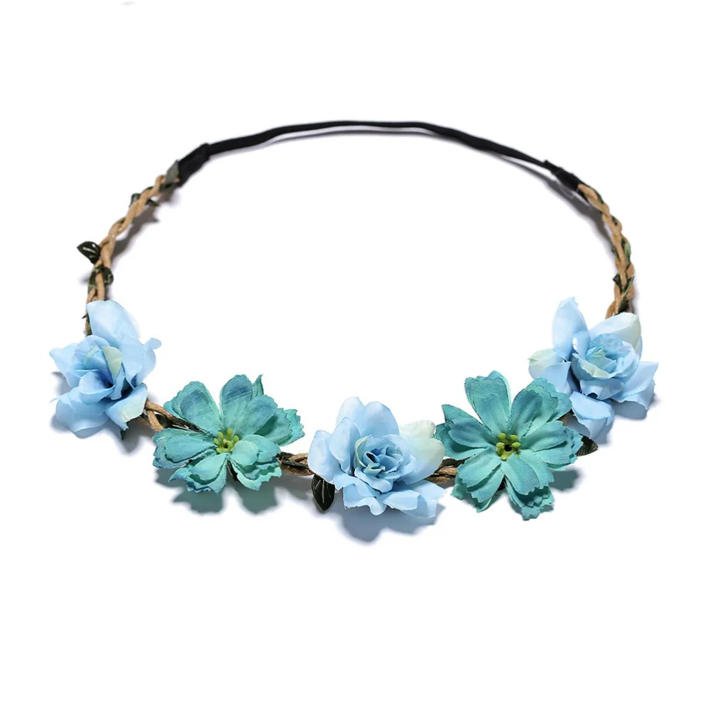 1pcs Women Charm Flower Tiara Wedding Floral Headband Hair Accessories Brid Garland Princess Wreath Girls Crown Headdress Party