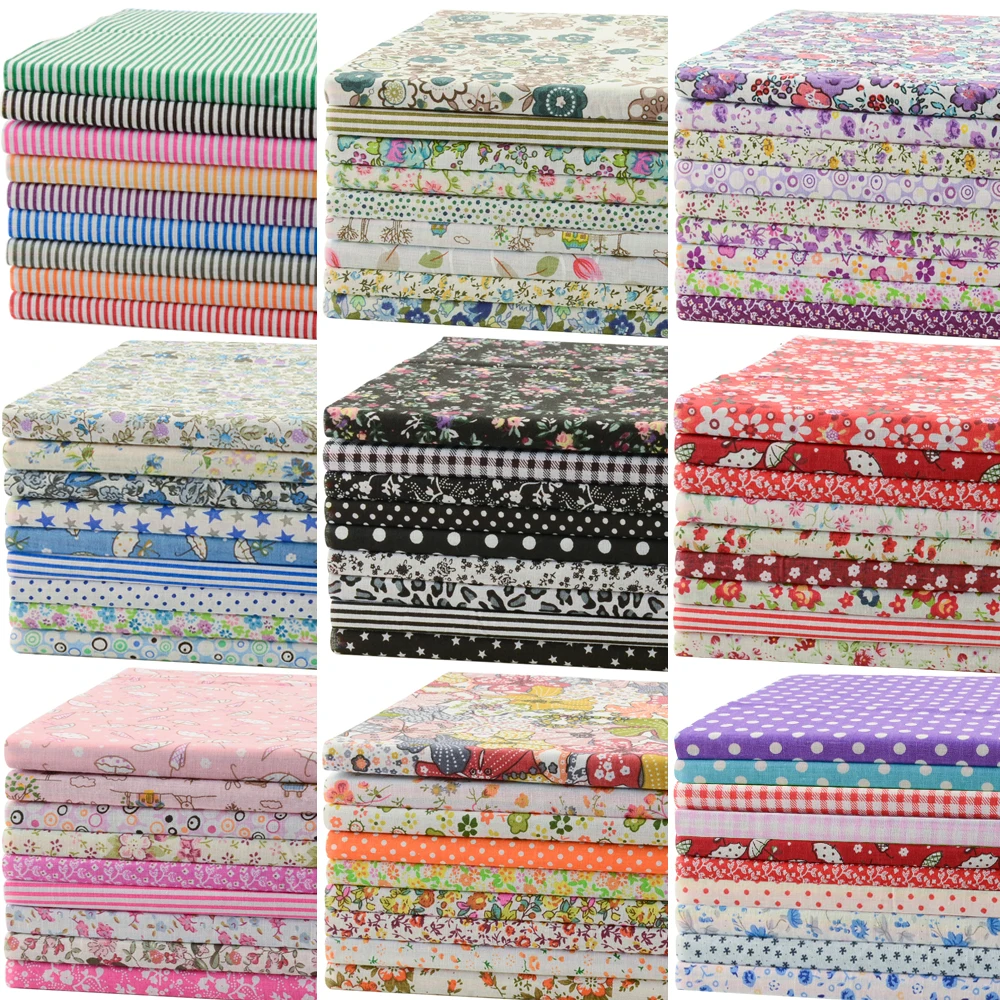 Quilting Fabric, 9/10/50 PCS 19.7x19.7 Inches Cotton Bundle Fat Quarter Patchwork for DIY Sewing Scrapbooking Dot Floral Pattern