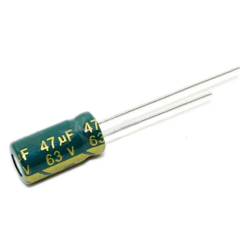 50pcs High frequency low resistance aluminum electrolytic capacitor 63V47UF 47uf63v volume: 6x12 8x12