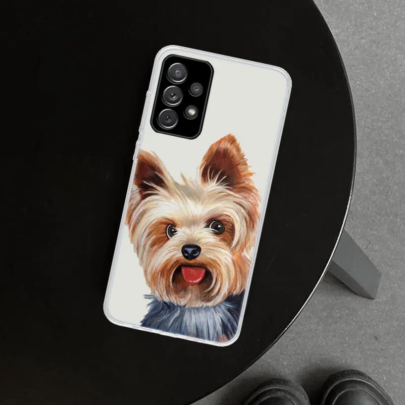 York Shire Terrier Dog Phone Case for Samsung Galaxy A15 A25 A35 A55 A14 A24 A34 A54 A04S A13 A23 A33 A53 A03S A52 A12 A22 A32 A