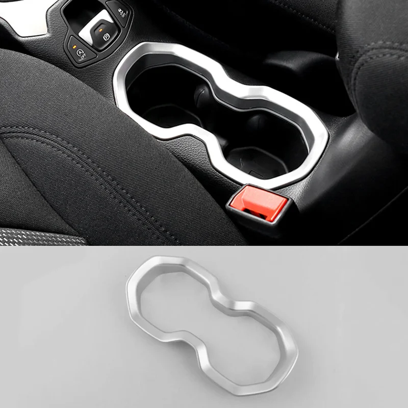 

2015 2016 2017 for Jeep Renegade ABS Chrome Car Front Water Cup Frame Decoration Cover Trim Shell Car Exterior Accessories 1pcs