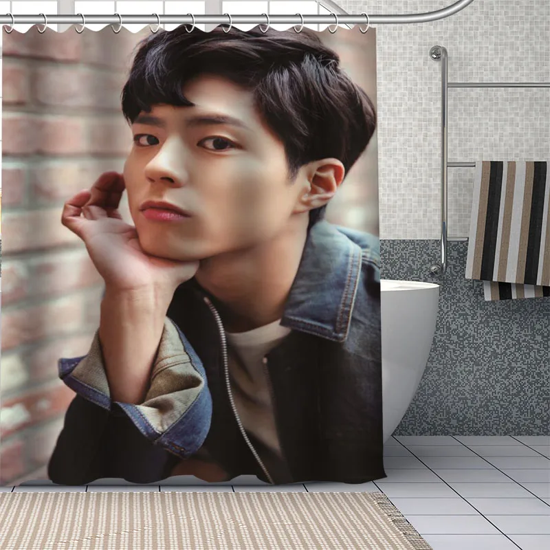 

Park Bo Gum Shower Curtains Waterproof Fabric Bathroom Decoration Supply Washable Bath And Shower Curtain Custom