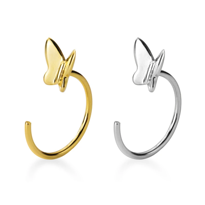 100% 925 Sterling Silver Prevent Allergy Butterfly Stud Earrings for Women Girls Jewelry Accessories