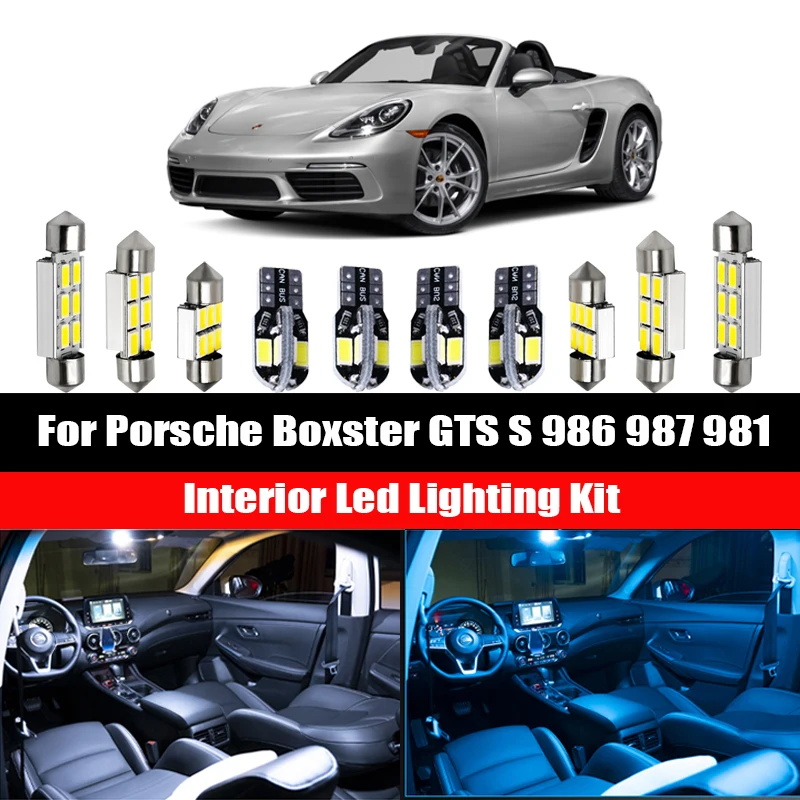

Для Porsche Boxster GTS S 986 987 981 1996-2016 светодиодная интерьерная с Canbus лампы транспортного средства Купол Карта фонарь освещения номерного знака автомобиля аксессуары