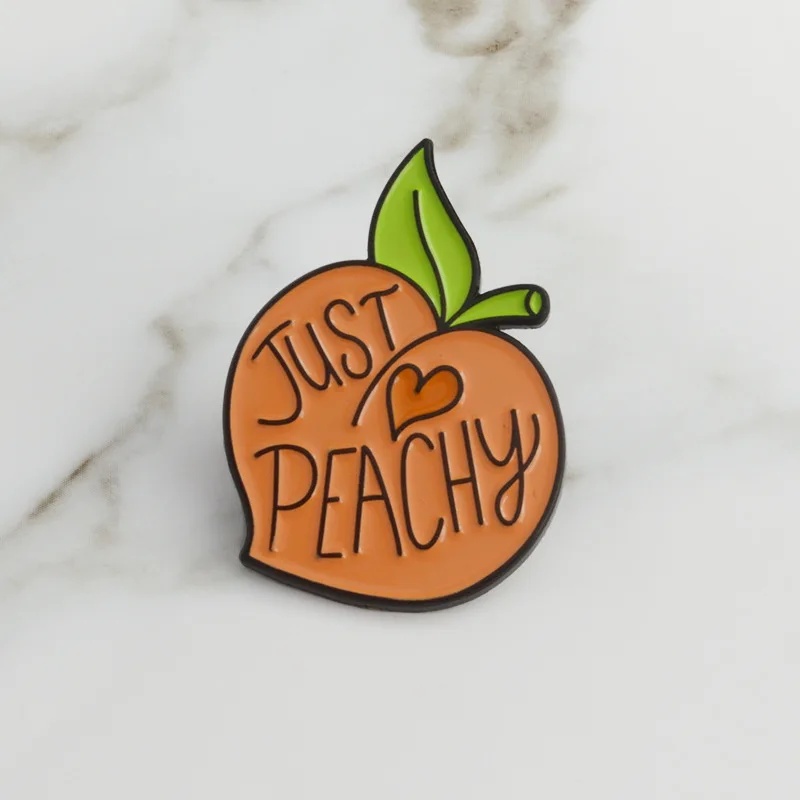 

Cartoon Cute Little Yellow Peach Alloy Brooch Just Peachy Collar Enamel Paint Brooch Pin Badges