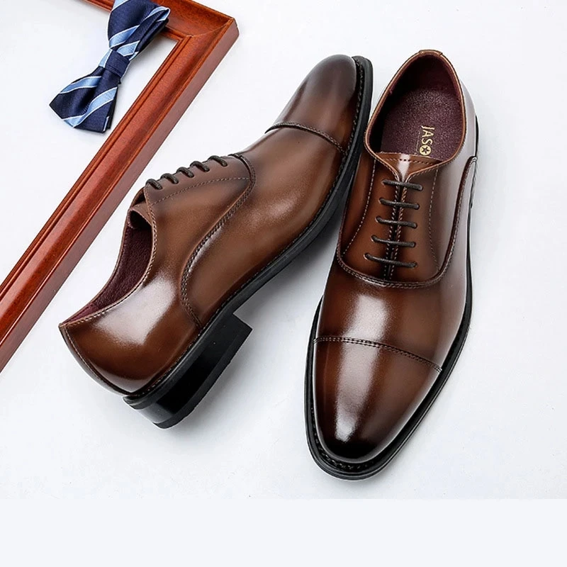 2024 High Quality Handmade Oxford Dress Shoes Men Genuine Cow Leather Suit Shoes Footwear Wedding Formal Italian Shoes