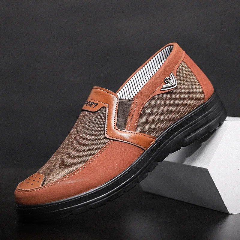 Canvas Loafers Shoes Slip on Men Casual Shoes Summer Breathable Fashion Soft Flat Driving Shoes698