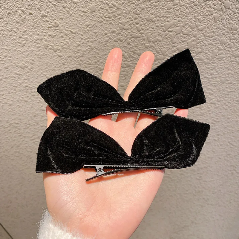 Lystrfac Korean 2Pcs Bow Hairpin for Women Girls Fashion Headdress Hairgrips Cute Back Head Top Clip Female Hair Accessories