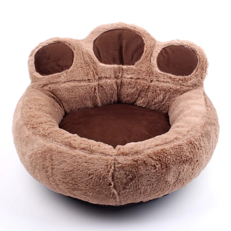 

Cute Bear Paw Pet Dog Cat Bed Soft Velvet Sofa Shape Pet Nest Warm House Teddy Bed for Small Medium Large Dogs Cats Pets Sleep