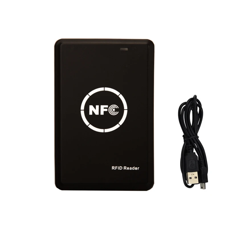 NFC Smart Card Reader Writer RFID Copier Duplicator Black USB Programmer Key fobs Card ID IC Stickers Epoxy Card Copier