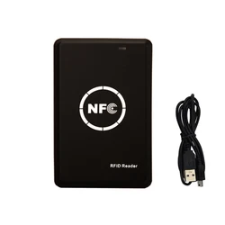 New update NFC Card Reader Writer RFID Copier Duplicator Black USB Programmer Key fobs Card ID IC Stickers Epoxy Card Copier