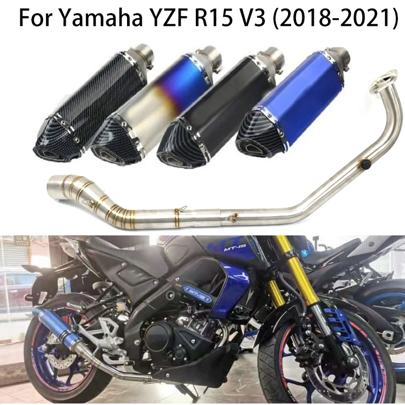 

For Yamaha YZF R125 R15 V3 MT 125 2020 2021 Motorcycle Exhaust Tailpipe Front Pipe Muffler Middle Link Connect Pipe