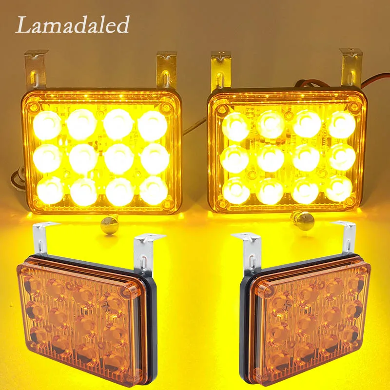 12V 24V amber led strobe lights for wrecker fire truck emergency car surface side police led warning strobe lamp