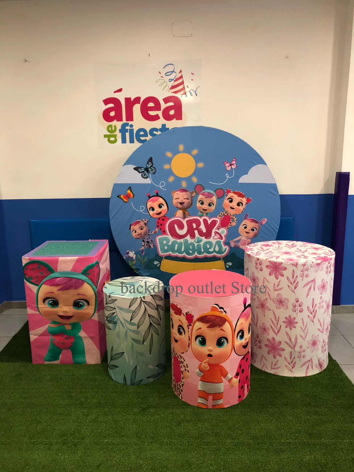 تخصيص غطاء خلفية مستديرة للزينة الزفاف استحمام الطفل عيد ميلاد تخصيص دائرة التصوير خلفية القماش الدعامة