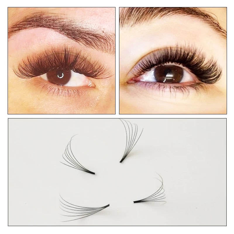 Schnelle Verschiffen 3D 4D 5D 6D Short Stem Falsche Wimpern Vorgefertigten Russische Volumen Fans Nerz Wimpern Extensions Make-Up Cilios