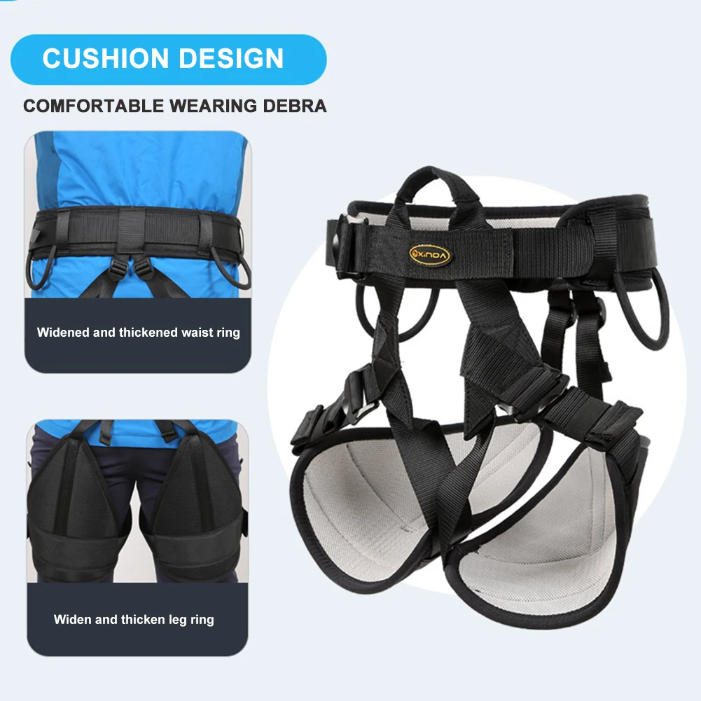 XINDA Outdoor Sports Rock Climbing Harness Waist Support Half Body Falling Protection Safety Belt Rappelling Escalade Equipment