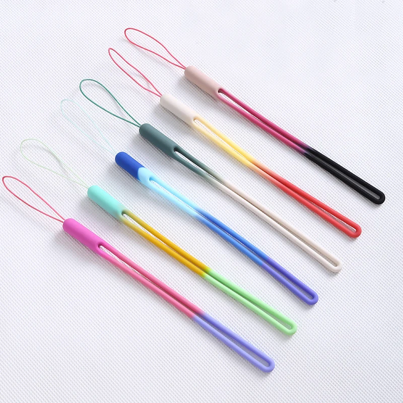 1pcs New Watercolor silicone lanyard liquid wrist lanyard creative speaker fan short sling U disk silicone mobile phone lanyard