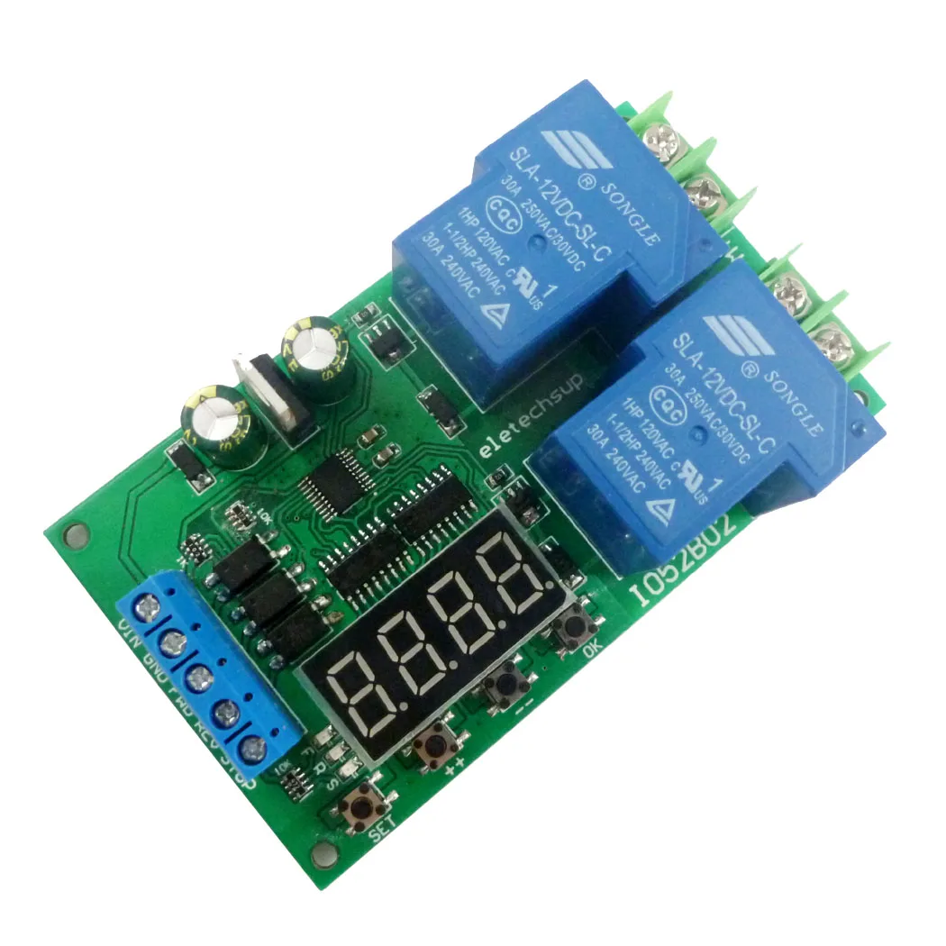 30A 12V Multifunction DC/AC Motor Forward & Reverse Controller 0.1-999.9S Delay Relay Module