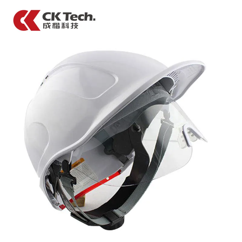 CK Tech. Customized Printing Acceptable Work Safety Helmet With Goggles ABS Construction Site Head Eyes Protective Hard Cap