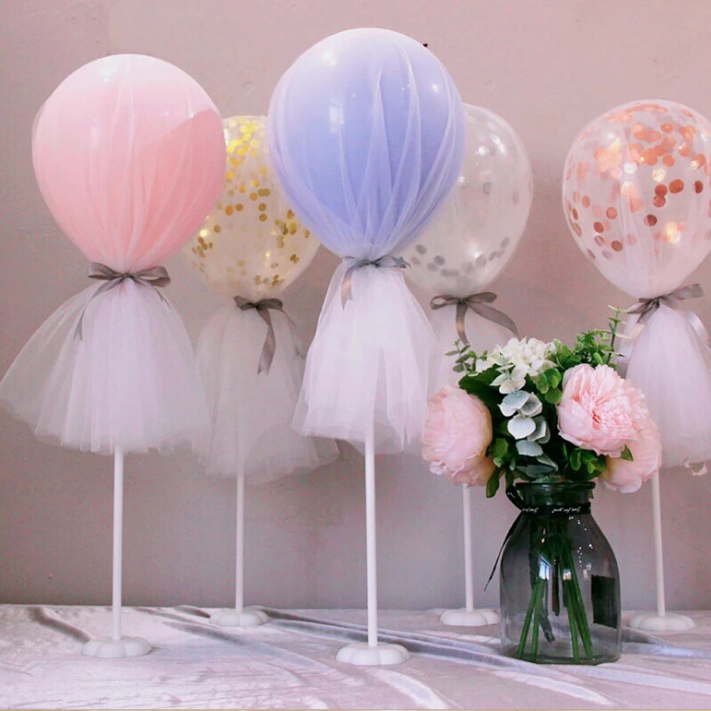 36'' Tulle Confetti Balloons Wedding Birthday Party Decoration Adult Transparent Tulle BOBO Wedding Balloons Gender Reveal Party