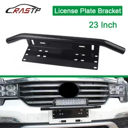 RASTP-Aluminum Universal Bull Bar Front Bumper License Plate Log Light Mount Bracket For SUV Truck Vehicle RS-BTD017