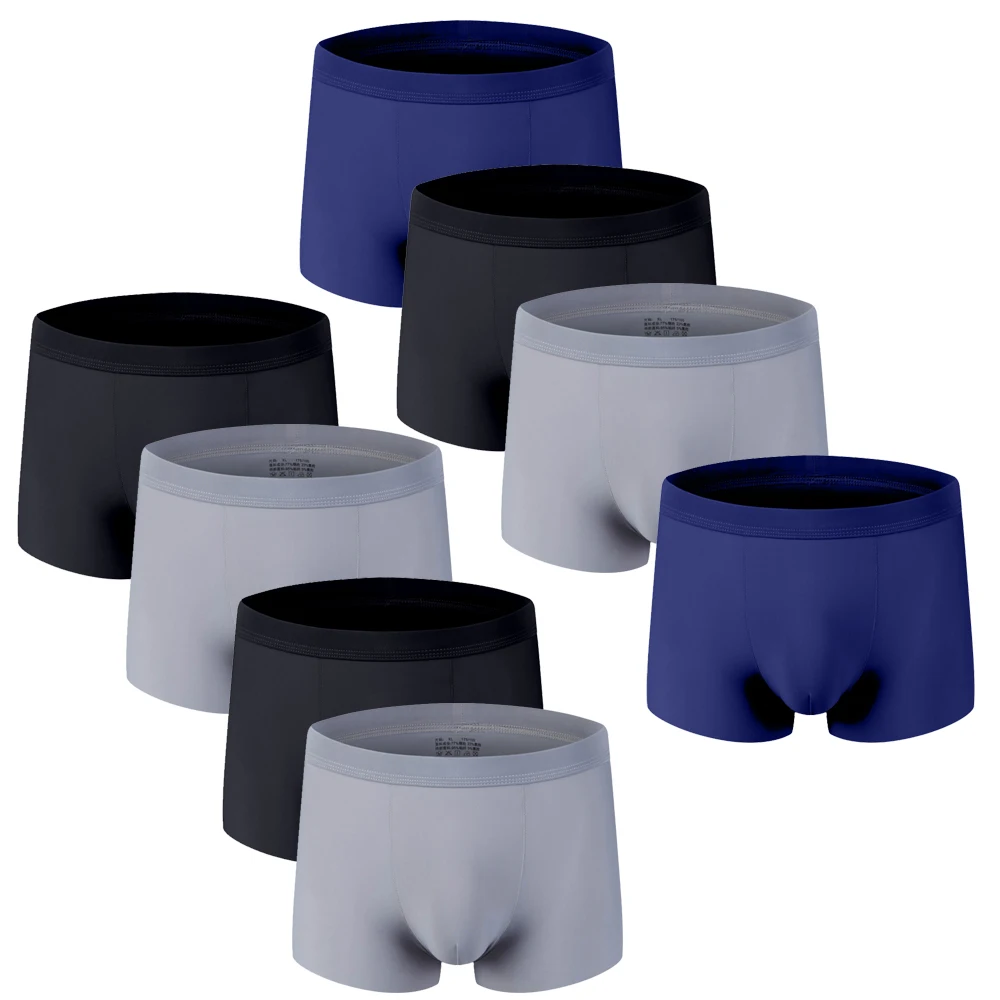 

8pcs/lot Male Panties nylon UnderPants Men Boxers seamless sexy ice silk Man Short Breathable Flexible Comfortable Shorts