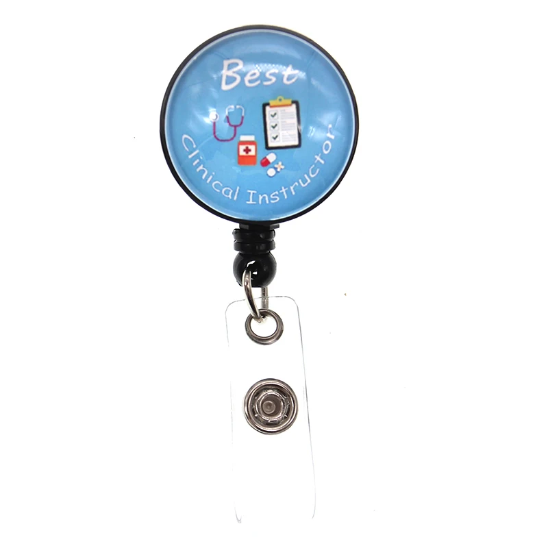 2021 Hot Sale1pc Retractable Medical Nurse Badge Reel Cute Love Heart Stethoscope Doctor Student Card Badge Holder