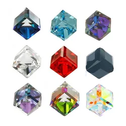 Different Colours Fantasy 3D Glass Crystal Nail Charms Rhinestones For Nails Geometric Cube Square DIY Nails Art Decorations