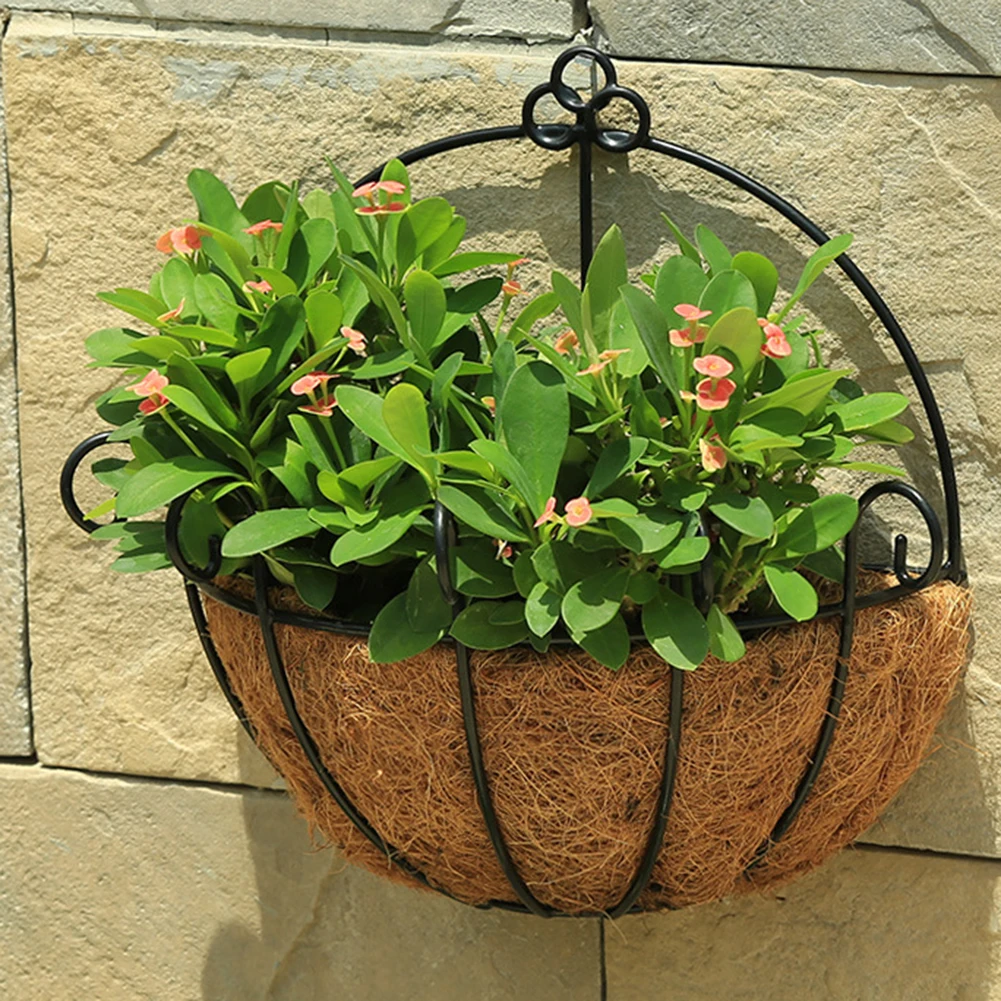 20/25/30/35/40/45/50cm Hanging Coconut Vegetable Flower Pot Basket Liners Planter Garden Decor Iron Art Crafts May12