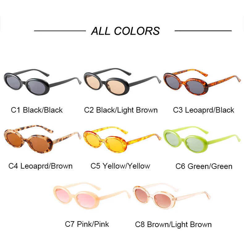 OEC CPO Vintage Oval Sonnenbrille Frauen Mode Kleine Runde Sonnenbrille Weibliche Punk Leopard Shades Brillen UV400 Oculos De Sol – Detail 5